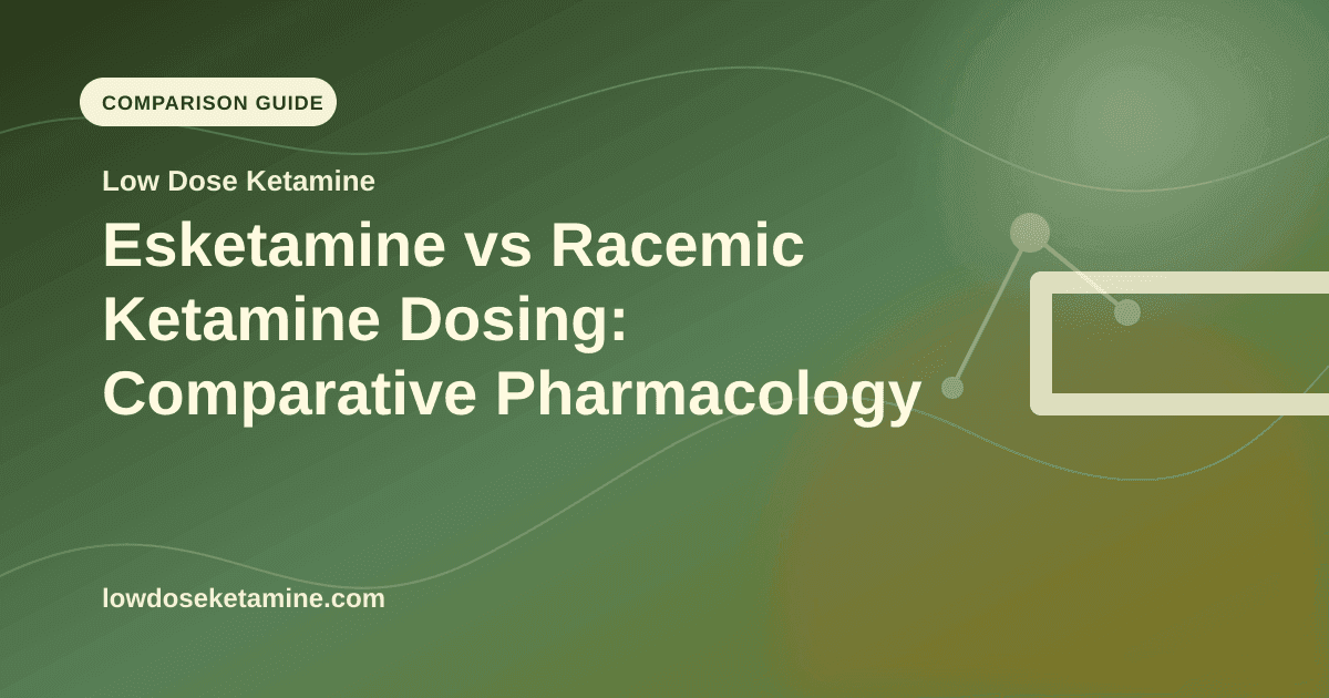 Esketamine vs Racemic Ketamine Dosing: Comparative Pharmacology article visual for Low Dose Ketamine