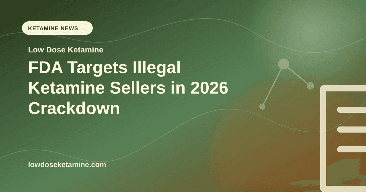 FDA Targets Illegal Ketamine Sellers in 2026 Crackdown article visual for Low Dose Ketamine