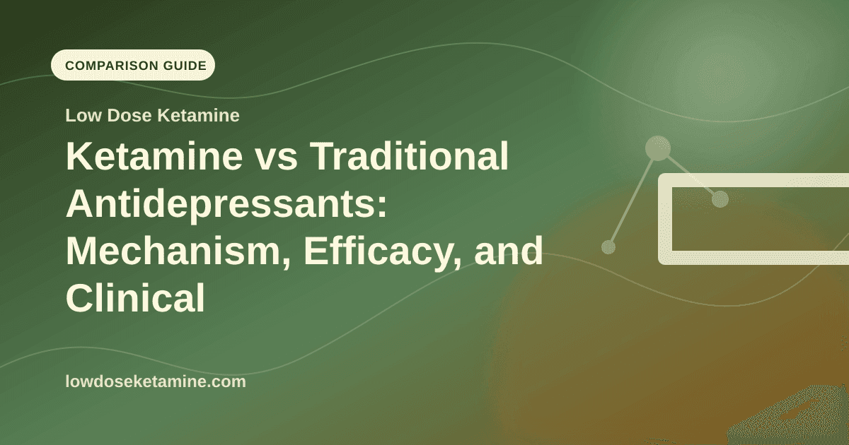 Ketamine vs Traditional Antidepressants: Mechanism, Efficacy, and Clinical Role article visual for Low Dose Ketamine