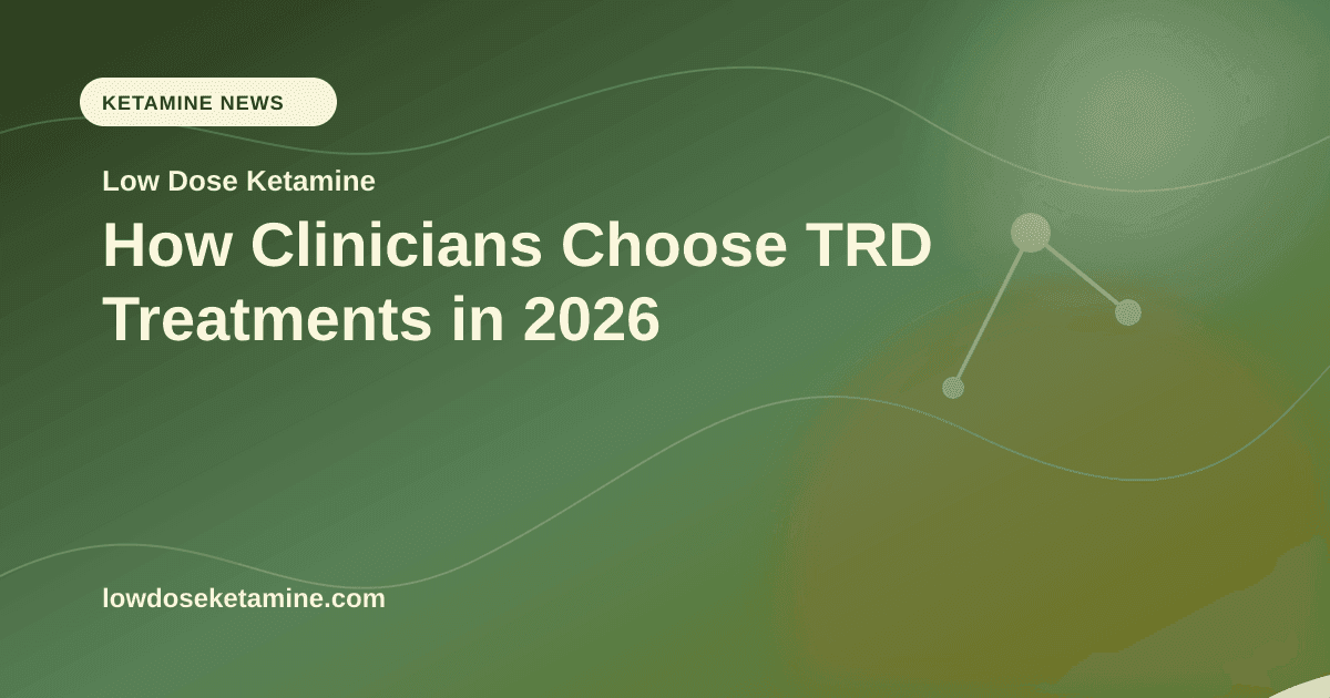 How Clinicians Choose TRD Treatments in 2026 article visual for Low Dose Ketamine