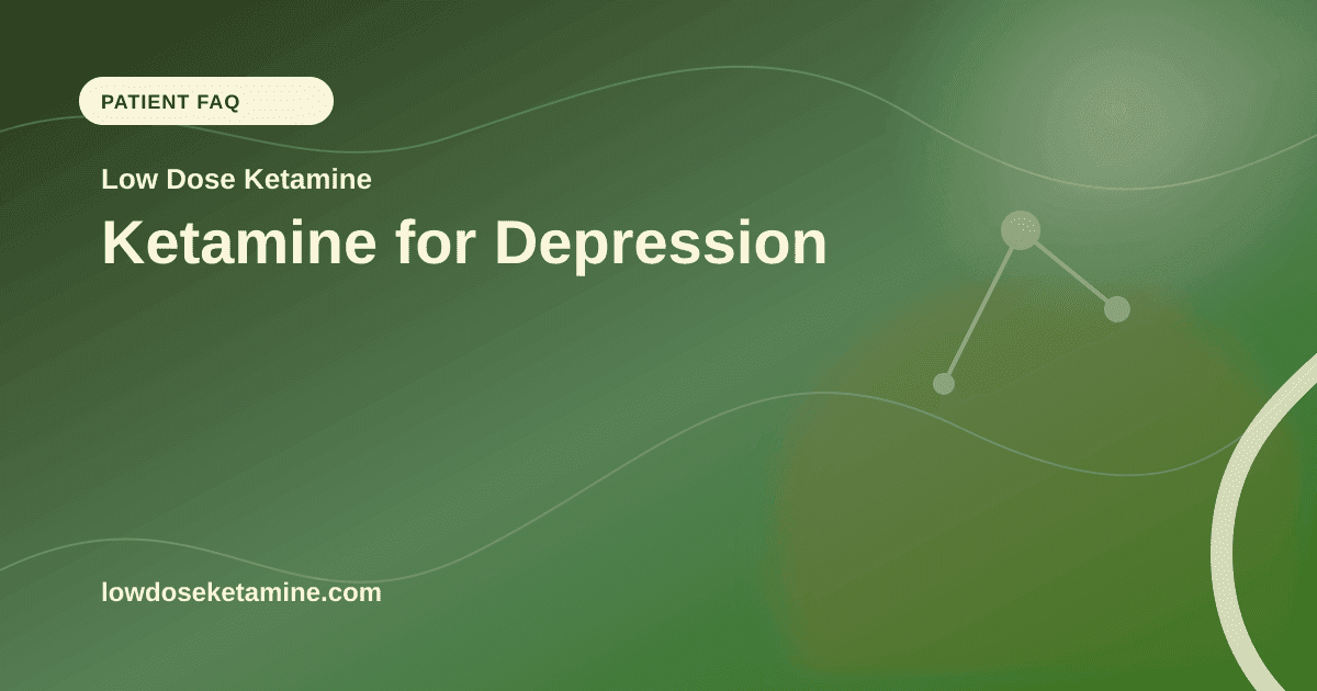 Ketamine for Depression article visual for Low Dose Ketamine