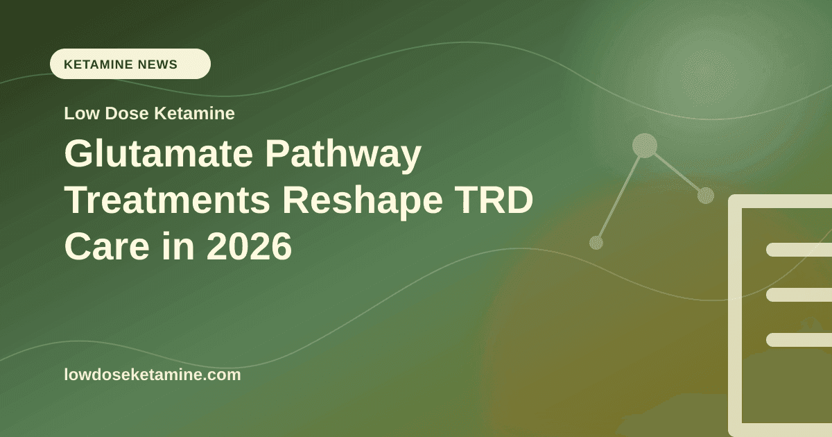 Glutamate Pathway Treatments Reshape TRD Care in 2026 article visual for Low Dose Ketamine