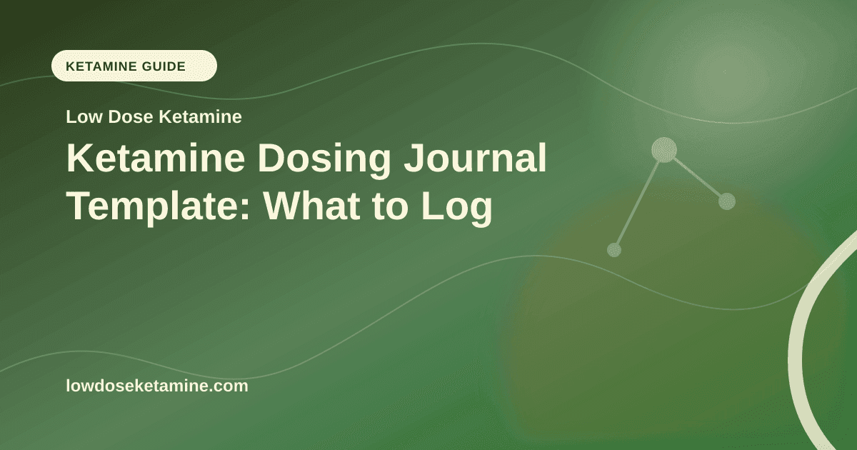 Ketamine Dosing Journal Template: What to Log article visual for Low Dose Ketamine